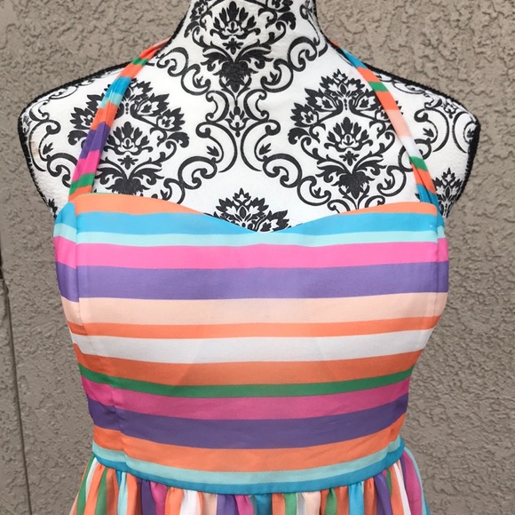 ModCloth Purposefully Piquant Bright Striped Sun Dress - Picture 3 of 7